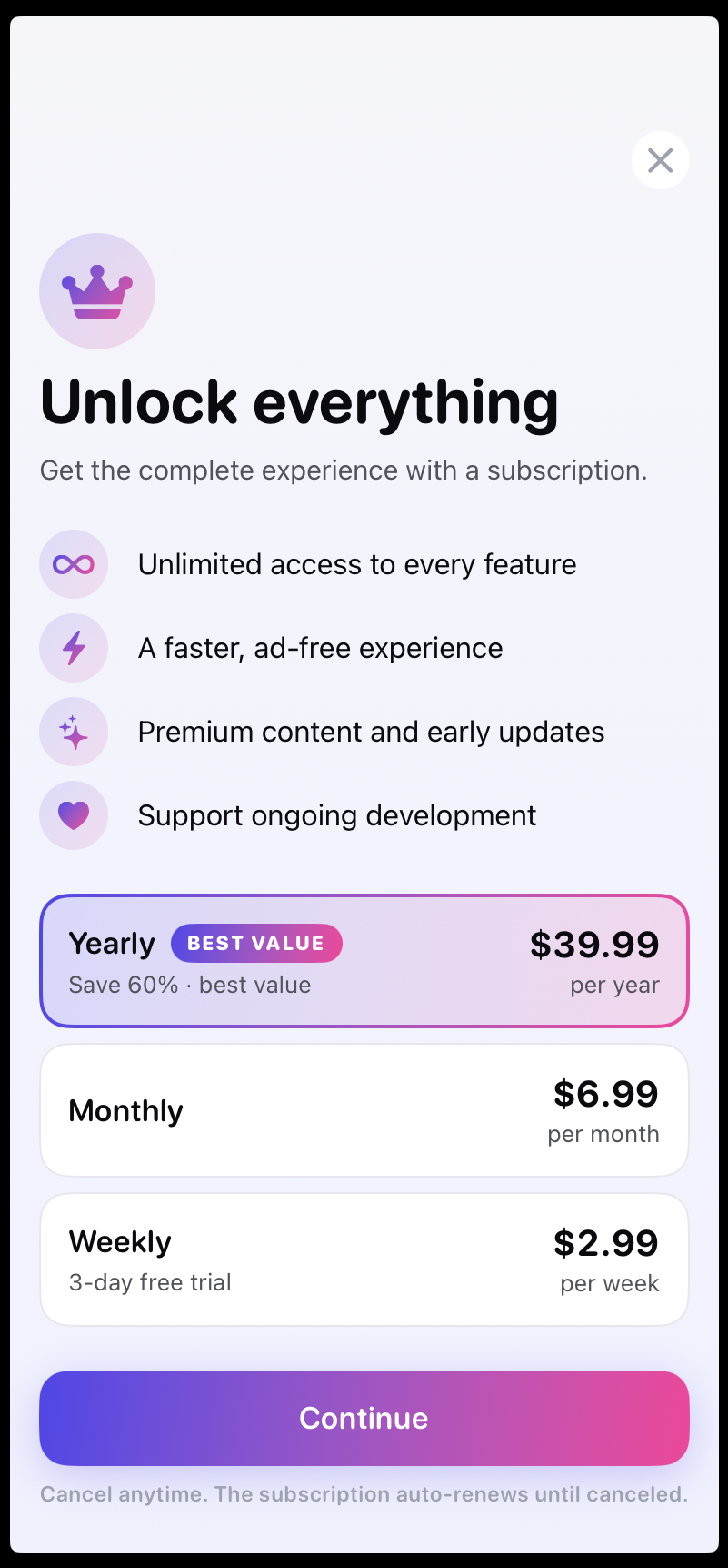 Tip Split — paywall / subscription